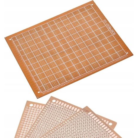 Placa Universal de Prototipos Unilateral 150 x 180 mm – Montaje THT 2,54 mm Pads Ovalados Laterales, 4 Orificios De Fijacion (1/5)