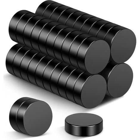 40 Pièce Noirs Aimants en Néodyme, 8x3mm Petits Aimant Frigo Mini Aimant Fort pour Tableau Blanc, Réfrigérateur, Artisanat, Tableau Magnétique et Projet de Bricolage (1/5)