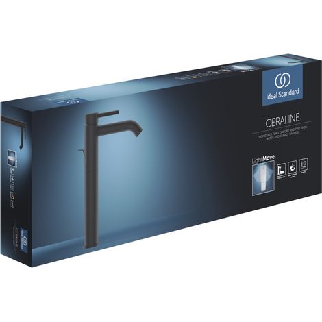 Ideal Standard CeraLine - Waschtischarmatur mit Ablaufgarnitur, schwarz BC194XG (1/2)