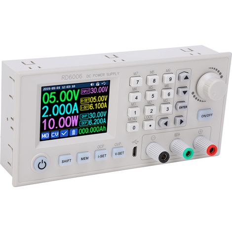 Adaptateur régulateur de tension CC réglable RD6006 avec écran LCD 2,4 pouces, 6-70 V vers 0-60 V (sans module Wi-Fi). (1/5)