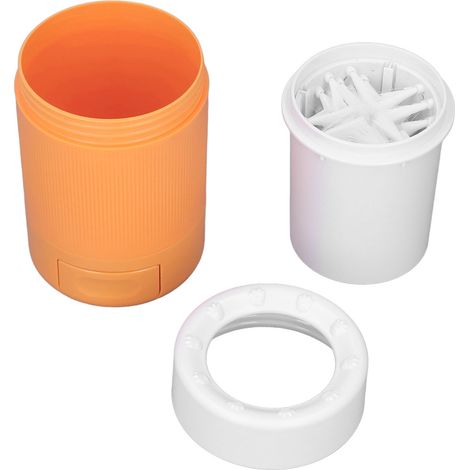 Nettoyeur de pattes pour chien et chat, lavage facile des pattes, portable et semi-automatique, couleur orange. (1/5)