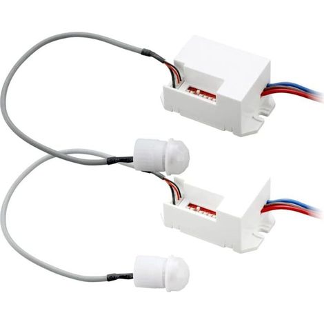 2 rilevatori di movimento a infrarossi bianchi da incasso a soffitto per illuminazione - Distanza di rilevamento da 3 a 6 m in campo aperto - Angolo di 360° - IP65 (1/4)