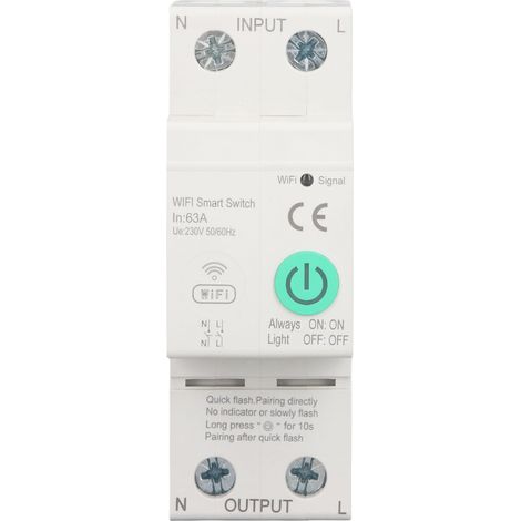 Disjoncteur de surveillance électrique 63 A bipolaire avec commande à distance et détecteur de fuites pour compteurs intelligents, 230 V CA (1/5)