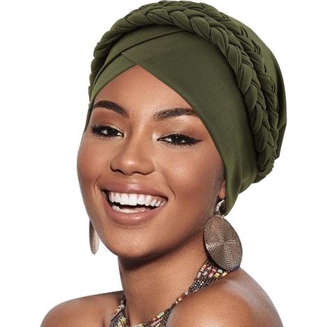 Turbante preanudado para mujer - Gorros trenzados para cubrir el cabello, ideales para la caída del cabello y para uso diario (1/5)