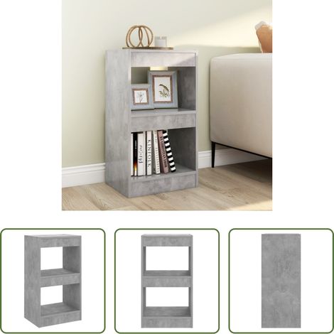 Étagère livres - Bibliothèque/Séparateur de pièce Gris béton 40x30x72 cm (1/5)