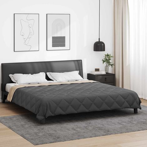 Ganzjahresbettdecke Anthrazit und Taupe 200 x 200 cm Mikrofaser