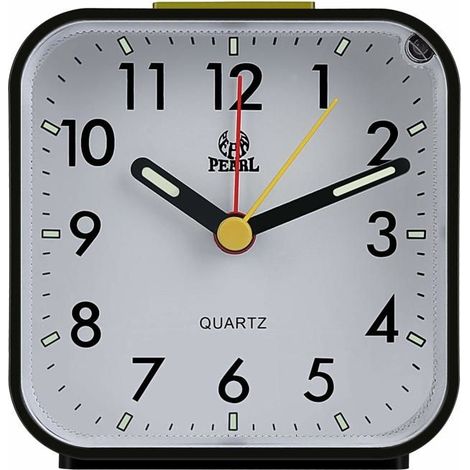 Réveil matinal, réveil analogique à quartz numérique 3D, petit réveil de voyage silencieux, sans tic-tac, réveil lumineux idéal pou (1/5)