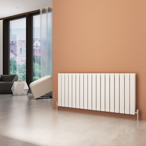 ELEGANT White Horizontal Double Flat Panel Radiator 600x1368mm Designer Radiator (1/5)