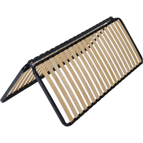 Cadre à lattes pliable en acier recyclable - Terre de Nuit 140x190