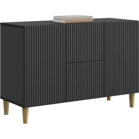 Buffet de Cuisine en Bois d'Ingénierie, Meuble Rangement Noir 89 x 34,5 x 60 cm, Desserte Multifonction pour Salon et Salle à Manger (1/5)