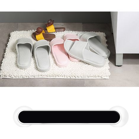 Support mural pour chaussons - Rangement sans clou ni perçage - Fin et noir