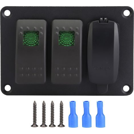 Interruptor basculante, cargador de coche Paner + 3,4 A para motocicleta ATV 2 con interruptor de 45 patrones [Azul] (1/5)