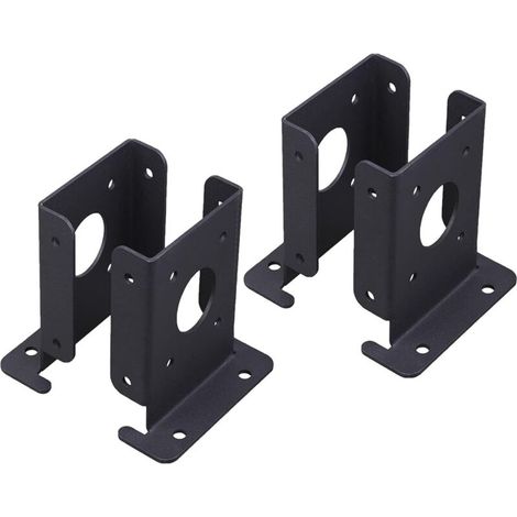 Schwerlast-Pfostenanker, stabile Pergola-Stütze, Briefkastenpfostenhalterung, 4 stabile Pergola-Anker, schwarze Pfostenhalbfüße