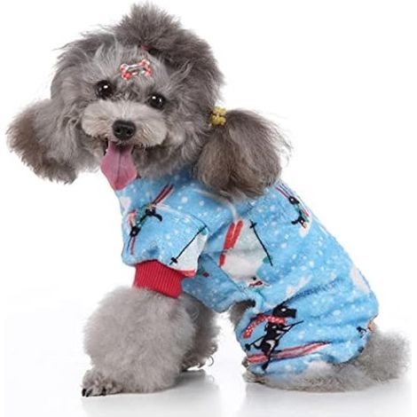 Niedliche Winterkleidung für Haustiere: Hunde-Ski-Muster, Hunde-Pyjama und Katzen-Einteiler (XL) (1/5)
