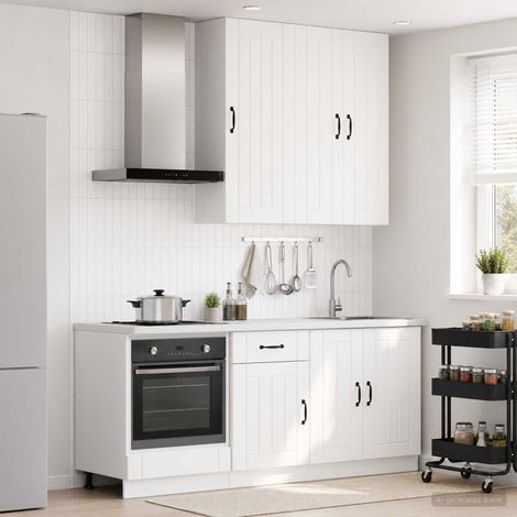 Ensemble de meubles de cuisine 5 pièces blanc en bois d'ingénierie avec rangements - PANGIVO (1/5)