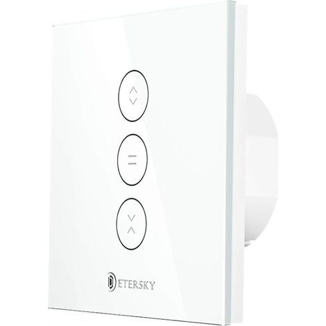 Interrupteur Volet Roulant Connecté Tactile avec Minuterie et Fonction Extinction LED 1 Unité