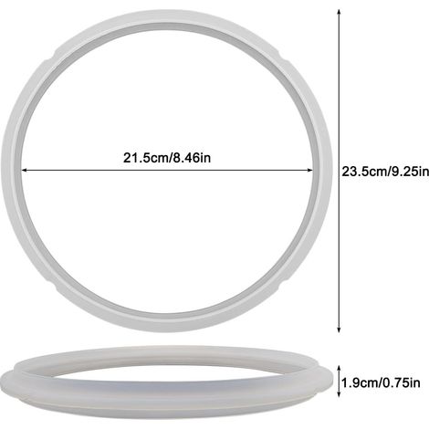 Lot de 2 bagues d'étanchéité en silicone compatibles avec autocuiseurs Instant Pot de 6 litres, joints d'étanchéité de rechange en silicone pour IP-DUO60, DUO50, LUX60, LUX50, CSG60, CSG50, pour (1/4)