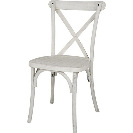 Chaises en résine à dossier croisé Manhattan blanches (lot de 4) - BOLERO (1/5)