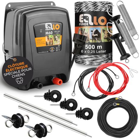 Kit Complet clôture électrique 500 m Fil Appareil Secteur Puissant isolateurs à Anneau poignées de Portail Accessoires Idéal Jardin et Longues clôtures (1/5)
