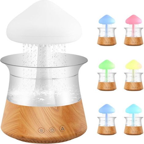 Humidificateur Nuage De Pluie - 1 Unité - ABS - Diffuseur D'Huile Essentielle Avec 7 LED - Salon Et Chambre - 450 Ml (1/5)