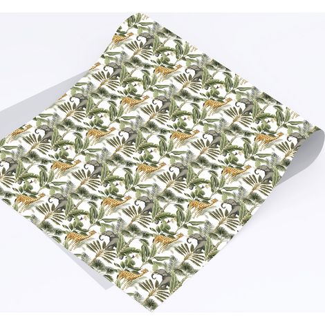 Stickers Adhésif pour relooking - Jungle - 60x60 cm - Adhésif BRILLANT (1/4)