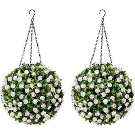 Artificial Rose Topiary Balls (Pack of 2)