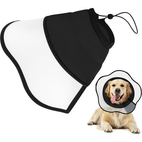 Collerette pour Chien, Anti-Morsure Protection Cône Collerettes pour Chien Chat de Chiot, Protecteur de Cône de Cou Réglable pour Chiens Récupération après Chirurgie et Blessures,XL (1/4)