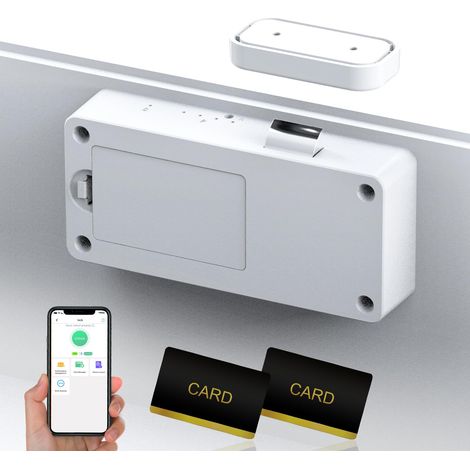 Serrure Intelligente 3-en-1 Magnétique Cachée pour Armoire Tiroir sans Perçage avec Bluetooth RFID NFC