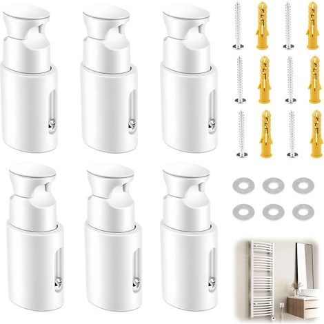 6 Pièces - Support Sèche Serviette - Fixation Radiateur - Distance Réglable 75-95mm - Compatible Radiateurs Droits et Courbes - Blanc (1/5)