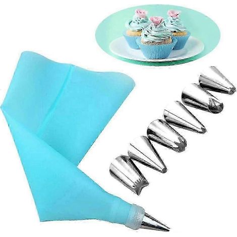 Ensemble de 8 douilles à pâtisserie en acier inoxydable pour la décoration de gâteaux maison, compatibles avec diverses marques de pâtisserie. (1/5)