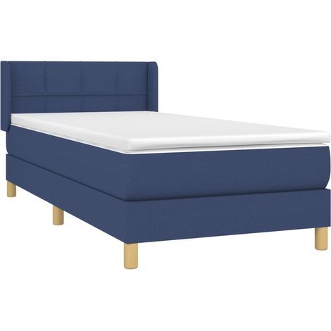vidaXL Giroletto a Molle con Materasso Blu 80x200 cm inTessuto (1/4)