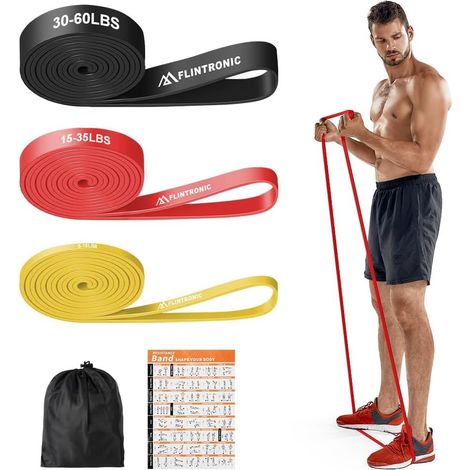 Widerstandsband für Krafttraining, 3/4 verschiedene Stärken, Klimmzugband, elastisches Latex-Fitnessband, für Klimmzüge, CrossFit, Dips, Pilates, Yoga, Männer und Frauen (1/5)