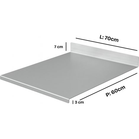ZoiMania - Spianatoia in Acciaio Inox - Cucina - Profondità 60 - Dimensione Spianatoia: L 70 x P 60 x 7cm x 3cm