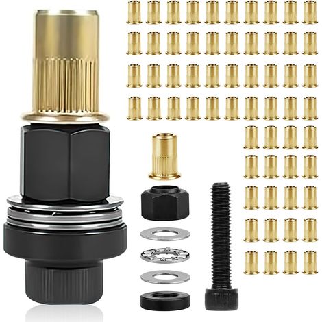 Insert Fileté Metal Ecrou a Sertir écrous à Tête de Rivet à Main écrous à Riveter 61Stk pour Rivets M8 Outil Manuel à Sertir les écrou têtes de Riveteuse Manuelle avec 60 écrous (1/5)