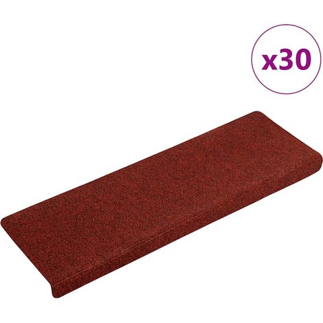 Stufenmatten Selbstklebend 30 Stk. 65x21x4 cm Bordeauxrot Rechteckiger Rand