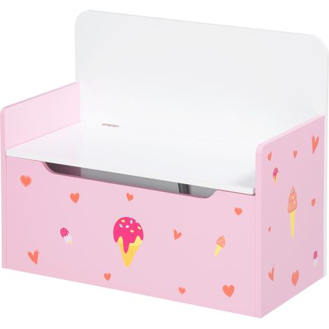 Tabouret Enfant 2 en 1 avec Baúl Almacenamiento 50 kg 60x30x50 cm Rose