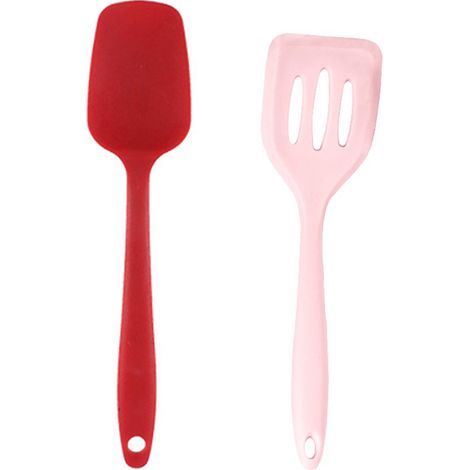 Ustensiles De Cuisine En Silicone - Set De 2 Mini Spatules Résistantes À La Chaleur Pour Casseroles Antiadhésives (1/5)