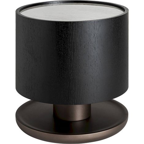 Table basse art déco en chêne noir verre fumé et fer élégant - Chêne noir et verre fumé (1/5)