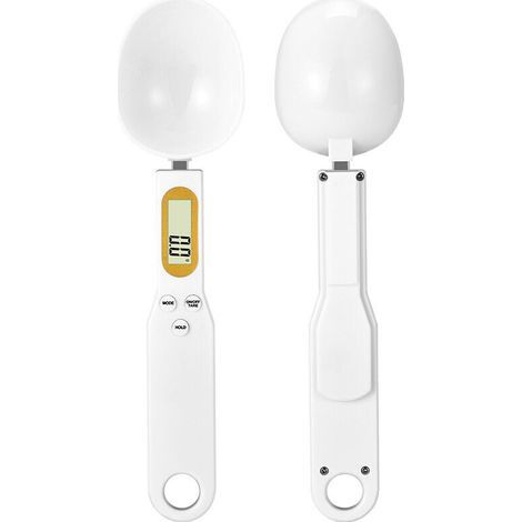 Bilancia digitale da cucina ad alta precisione, piccola bilancia con funzione tara per pesare e misurare alimenti, capacità 1,1 lb / 500 g (0,1 g), bilancia in milligrammi, colore bianco (1/4)