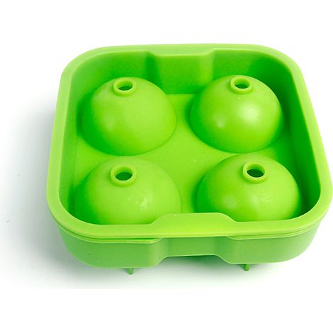 Moule à glaçons en silicone forme ballon foot avec couvercle, fabrique glace réutilisable pour cocktail (1/2)