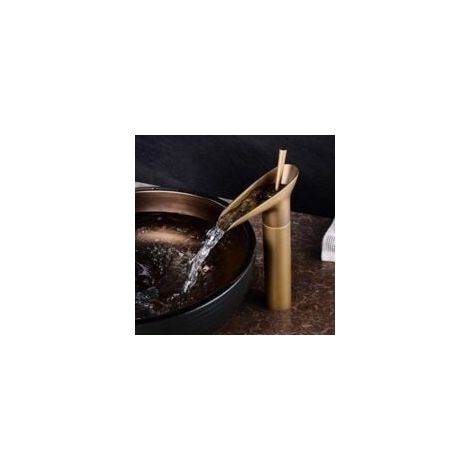Robinet de Lavabo, Robinetterie Mitigeur Cascade pour Salle de Bains, Chaude et Froide Réglable de Mitigeur Lavabo, Laiton Chromé (1/5)