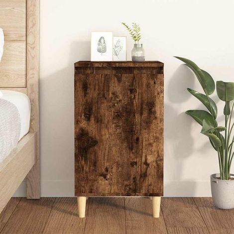 vidaXL Bedside Cabinet Smoked Oak 40x35x70 cm Engineered Wood (1/5)