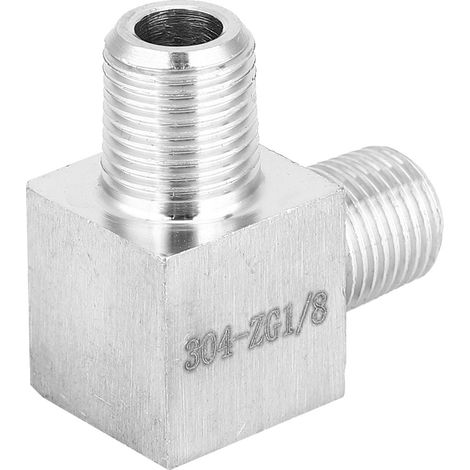 Raccord coudé à 90° BSPT mâle-mâle en acier inoxydable 304, connecteur de tuyauterie 1/8 (1/5)