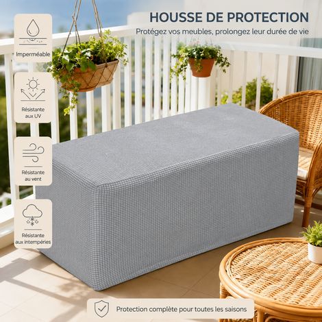 Housse intégrale élastique pour banc et tabouret gris quadrillé 120 × 40 × 40 cm 13 120 40 40cm 30 × 30 × 30 cm 500 g – Livraison gratuite