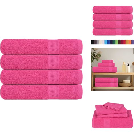 Saunatücher 4 Stk. Rosa 80x200 cm 360 g/m² 100% Baumwolle - Saunatuch - Saunatücher - Handtuch - Handtuch Mit Schlaufe (1/5)