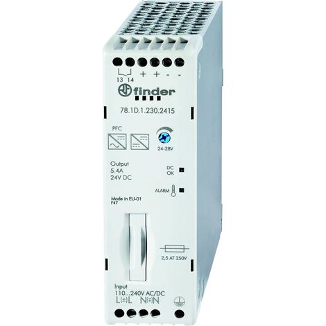 Finder 78.1D.1.230.2415 Alimentatore per guida DIN 24 V/DC 5.4 A 130 W Contenuto 1 pz.