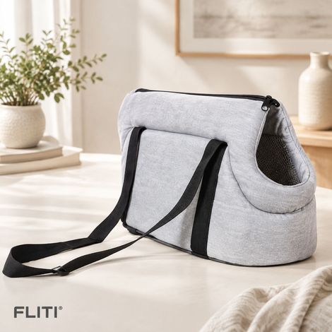 FLITI Sac de Transport pour Chien PERMU Taille S 45x20x22 cm Max 10 kg Respirant avec Coussin Amovible (1/5)