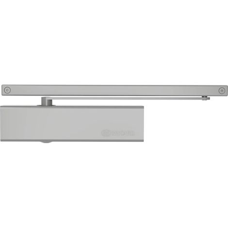 1 - Ferme-porte - Pignon crémaillère - Force 1 à 3 jusqu&39à 60kg - Bras à glissière anti-vandalisme - Pour porte coupe-feu - Argent - 240x60x51,5cm (1/5)