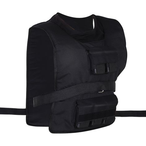 Trainingsweste 30 Kg Gewichtsweste Für Krafttraining, Verstellbar, Oxford+Eisen, Schwarz, 36X52Cm