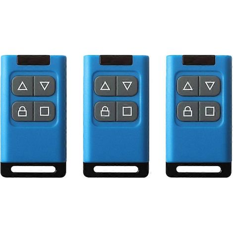 Duplicata de télécommande 433 MHz, portée de 50 mètres, pour ouvre-porte de garage électrique (bleu). (1/5)